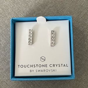 Touchstone Crystal Pave Bar earrings